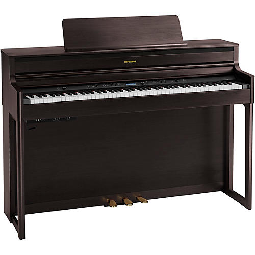 Roland HP704 Digital Upright Piano With Bench Polished Ebony