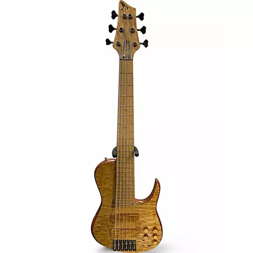 Used D'mark Omega 6  Spalted Exotic Brazillian Electric Bass Guitar Spalted Exotic Brazillian