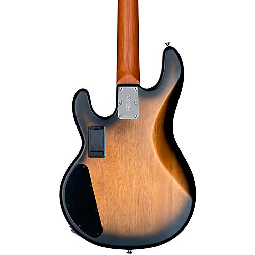 Sterling by Music Man StingRay Ray34HH Spalted Maple Top Maple Fingerboard Electric Bass Guitar Natural Burst Satin
