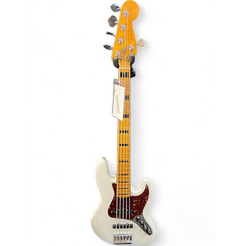 Used Fender American Ultra Jazz Bass V Artic Pearl Electric Bass Guitar Artic Pearl