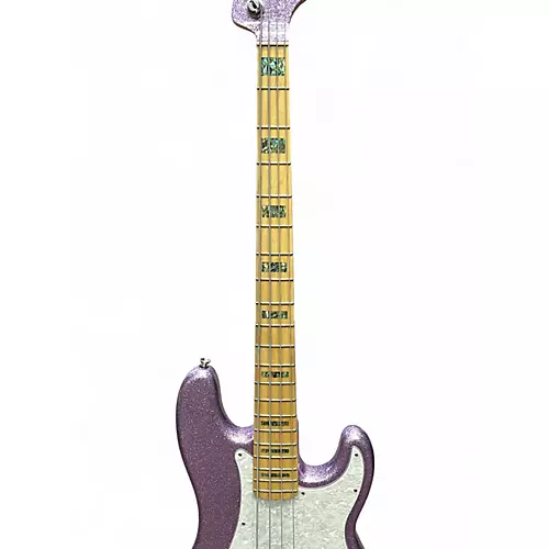 Used 2017 Fender Fender Adam Clayton Artist Series Signature Jazz Bass Purple Sprarkle Electric Bass Guitar Purple Sprarkle