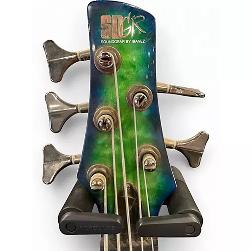 Used Ibanez SR405 5 String GREEN BURST Electric Bass Guitar GREEN BURST
