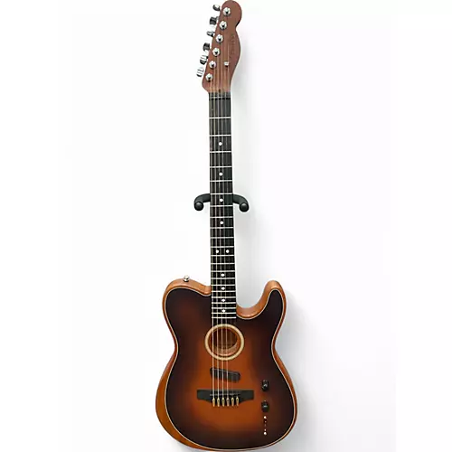 Used Fender American Acoustasonic Telecaster Bourbon Burst Acoustic Electric Guitar Bourbon Burst