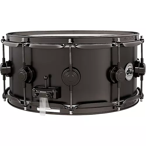DW Collector's Series Satin Black Over Brass Snare Drum With Satin Chrome Hardware 14 x 6.5 in.