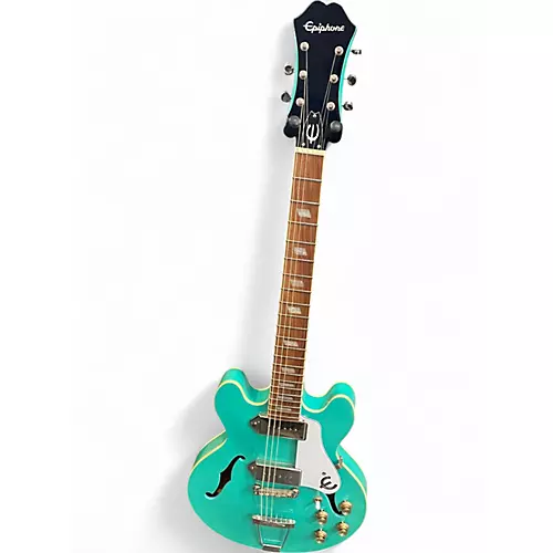 Used Epiphone Casino Coupe Turquoise Hollow Body Electric Guitar Turquoise