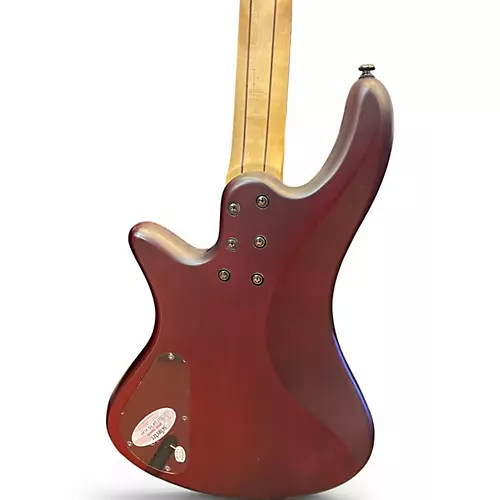Used Schecter Guitar Research Stiletto Custom 4 String Burgundy Electric Bass Guitar Burgundy