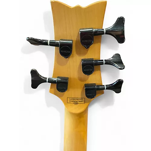 Used Schecter Guitar Research Damien Elite 5 String Black Electric Bass Guitar Black