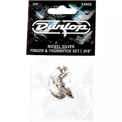 Dunlop 33P .018 Finger/Thumb Pick Silver 5-Pack