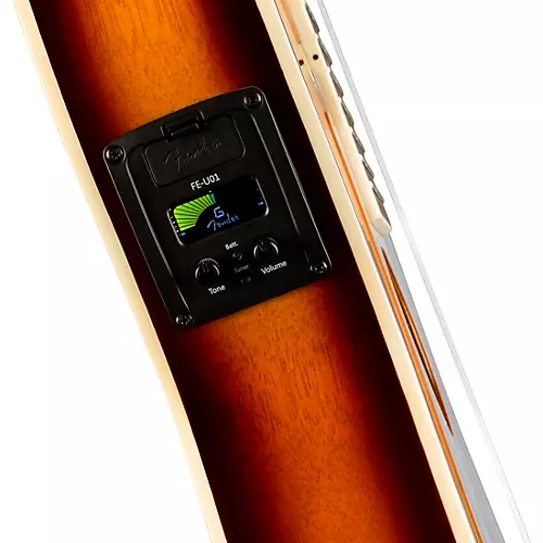 Fender Fullerton Stratocaster Acoustic-Electric Ukulele Black