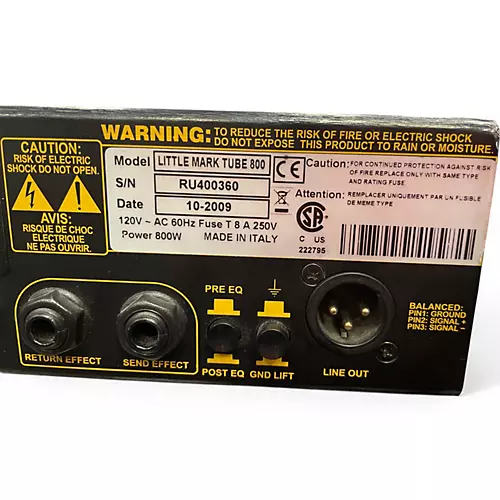 Used Markbass Little Mark Tube 800 Tube Bass Amp Head