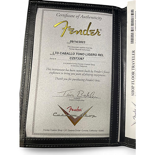 Used 2023 Fender CUSTOM SHOP LTD CABALLO TONO LIGERO RELIC TELECASTER THINLIN BLACK Hollow Body Electric Guitar BLACK