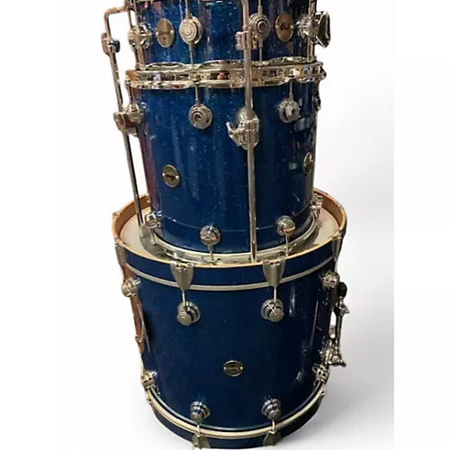 Used DW 5 Piece CONTEMPORARY CLASSIC BLUE SPARKLE Drum Kit BLUE SPARKLE