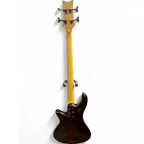 Used Schecter Guitar Research Stiletto Extreme 4 String Trans Crimson Red Electric Bass Guitar Trans Crimson Red