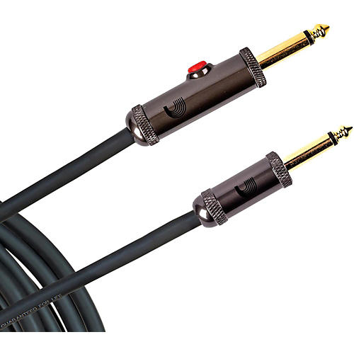 D'Addario Circuit Breaker Instrument Cable With Latching Cut-Off Switch, Straight Plug 20 ft. Black