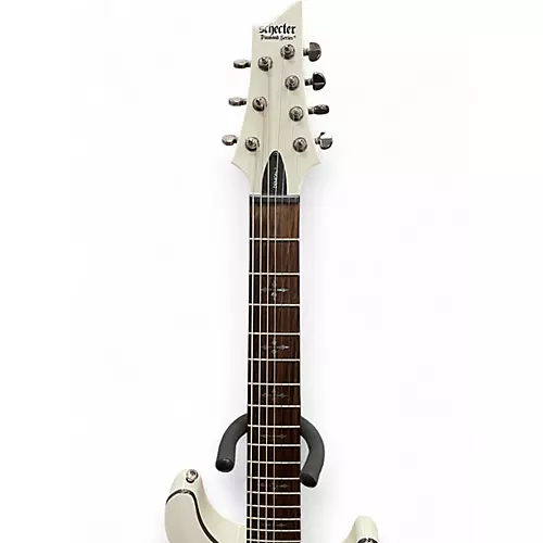 Used Schecter Guitar Research Demon 7 String White Solid Body Electric Guitar White