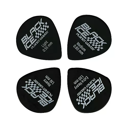 D'Addario 10 Small Guitar Picks Medium Black Ice