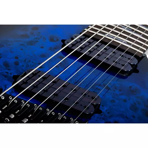 Schecter Guitar Research Omen Elite-7 MS Electric Guitar See-Thru Blue Burst
