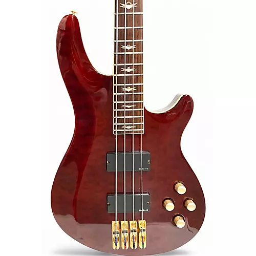 Used Schecter Guitar Research DIAMOND SERIES C-4 Maroon Electric Bass Guitar Maroon
