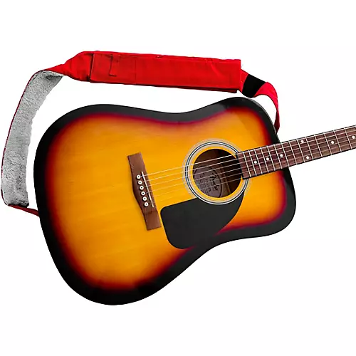 String Sling Guitar Strap With Strap Locks and Pick Pack Red