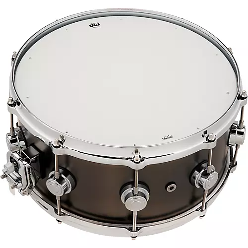 DW Collector's Series Satin Black Over Brass Snare Drum With Die Cast Hoops 14 x 6.5 in. Satin Black Over Brass