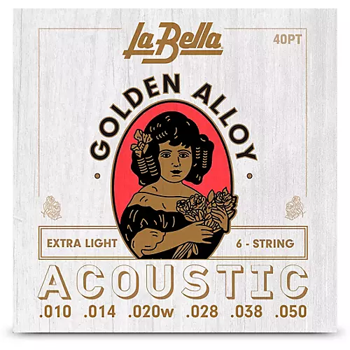 LaBella Golden Alloy 6-String Acoustic Guitar Strings Regular (13 - 54)