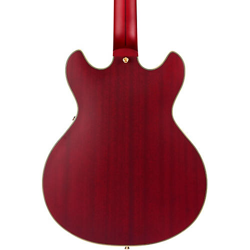 D'Angelico Deluxe Mini DC Semi-Hollow Electric Guitar Satin Trans Wine