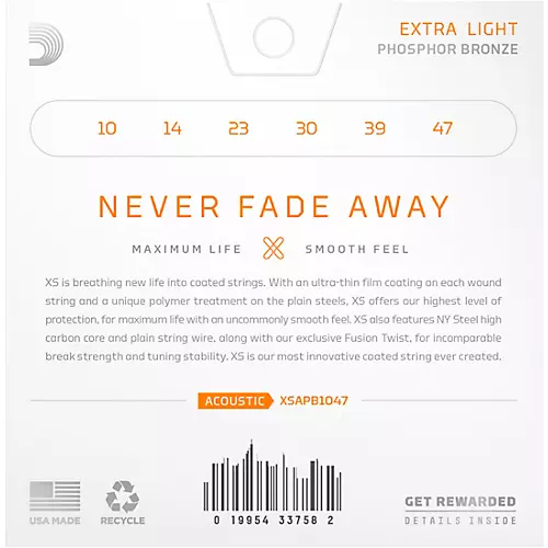 D'Addario XS Acoustic Phosphor Bronze Strings Light Plus (12.5 - 54)