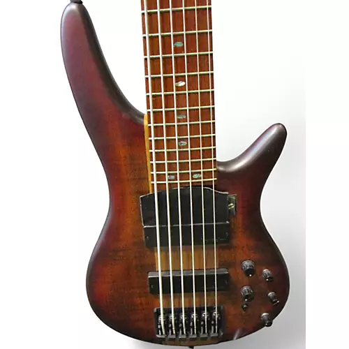 Used 2018 Ibanez SR876 Brown Topaz Burst Electric Bass Guitar Brown Topaz Burst