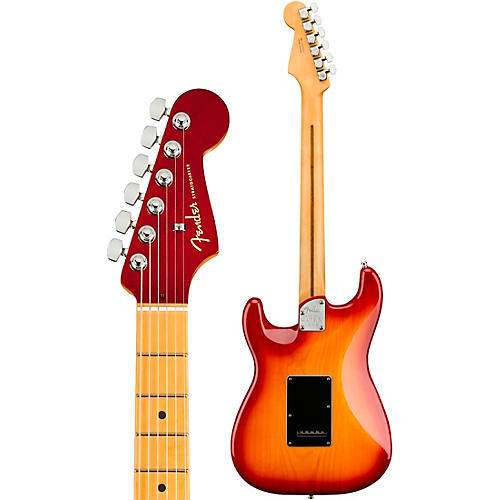 Fender American Ultra Luxe Stratocaster Maple Fingerboard Electric Guitar Plasma Red Burst