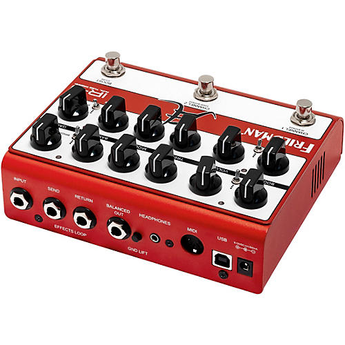Friedman IRJ Dual Tube Jake E Lee Signature Dual-Tube Preamp DI+IR Dual-Channel 12AX7 Tubes Effects Pedal Red and White