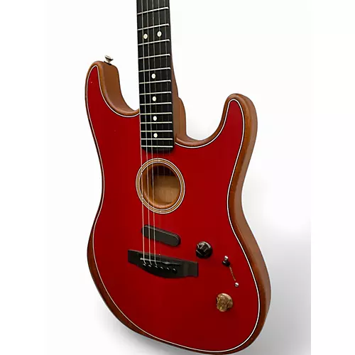 Used Fender American Acoustasonic Stratocaster red Acoustic Electric Guitar red