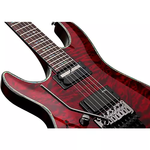 Schecter Guitar Research Hellraiser C-1 With Floyd Rose Sustaniac Left-Handed Electric Guitar Black Cherry