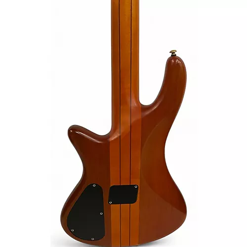 Used Schecter Guitar Research Stiletto Studio 5 String Amber Electric Bass Guitar Amber