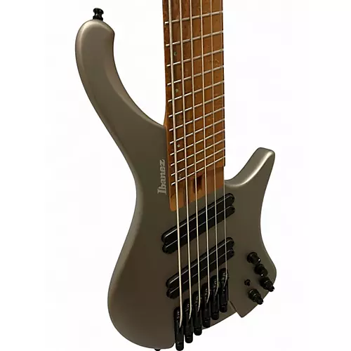 Used Ibanez ehb1006ms Silver Electric Bass Guitar Silver
