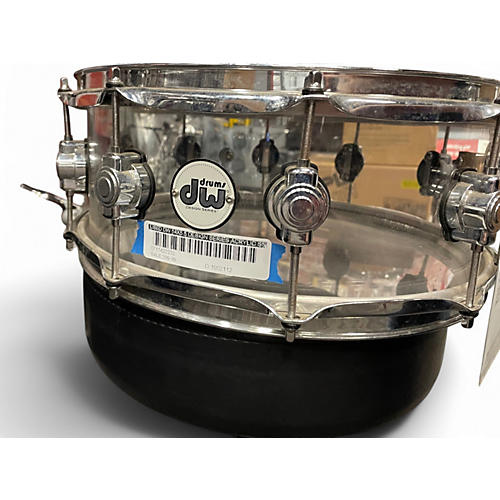 Used DW 14X5.5 Design Series Acrylic Snare Clear Drum Clear 211