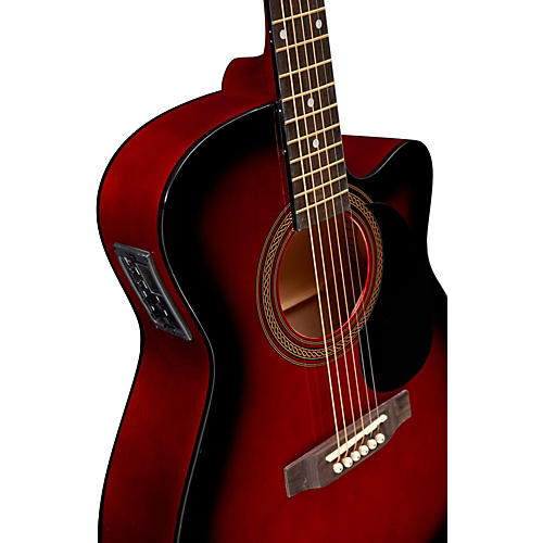 Rogue RA-090 Concert Cutaway Acoustic-Electric Guitar Mahogany