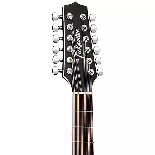 Takamine EF381SC 12-String Dreadnought Cutaway Acoustic-Electric Guitar Black