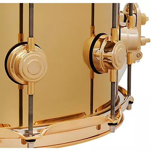 DW Collector's Series Polished Brass Snare with Gold Hardware 14 x 6.5 in.