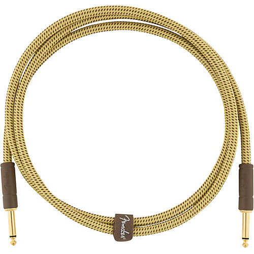 Fender Deluxe Series Straight to Straight Instrument Cable 18.6 ft. Yellow Tweed