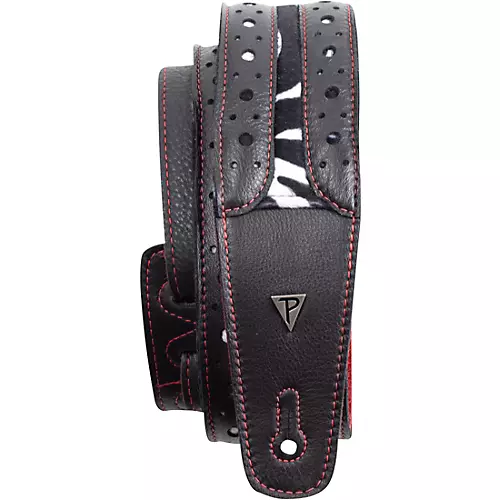Perri's Italian Leather Guitar Strap Oxford - Blk/Teal 2.5 in.