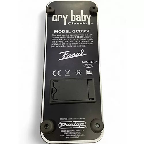 Used Dunlop GCB95F Crybaby Classic Wah With Fasel Inductor Effect Pedal