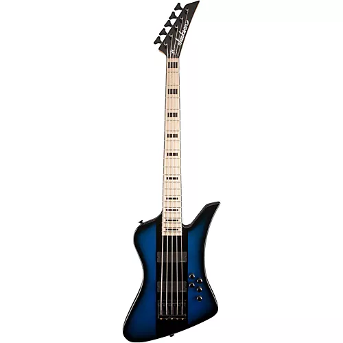 Jackson David Ellefson Signature Kelly Bird V Electric Bass Blue Burst Maple Fingerboard