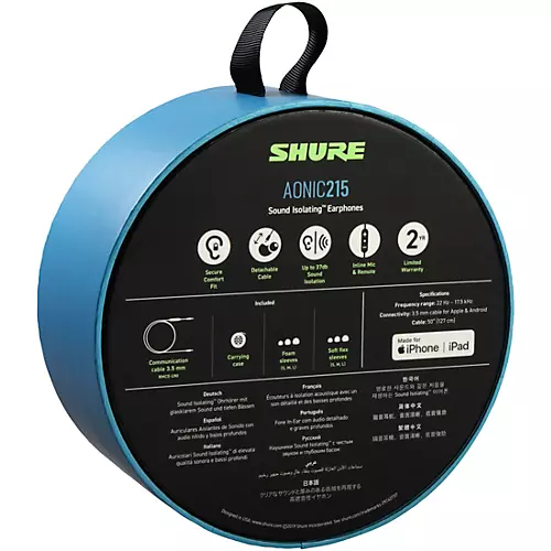 Shure MV7-S USB Microphone and AONIC215 Earphones Content Creator Bundles Black