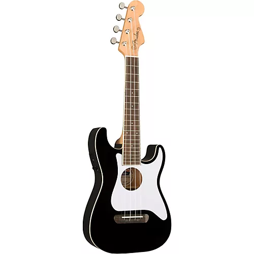 Fender Fullerton Stratocaster Acoustic-Electric Ukulele Black