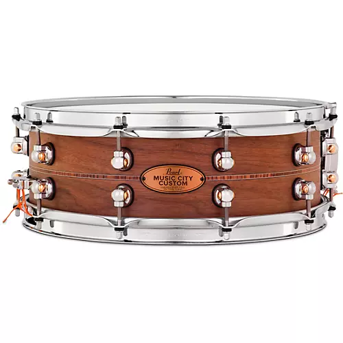 Pearl Music City Custom Solid Shell Snare Walnut with Kingwood Center Inlay 14 x 6.5 in.