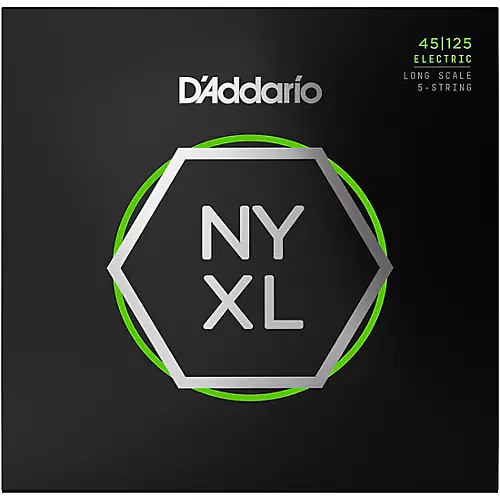 D'Addario NYXL Light Top/Medium Bottom Long Scale 5-String Bass Strings 45-125 45 - 125