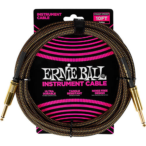 Ernie Ball Braided Instrument Cable Straight/Straight 18 ft. Pay Dirt