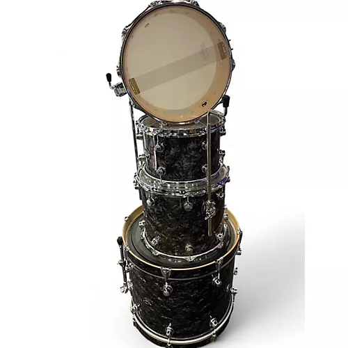 Used DW 4 Piece Performance Series BLACK DIAMOND Drum Kit BLACK DIAMOND