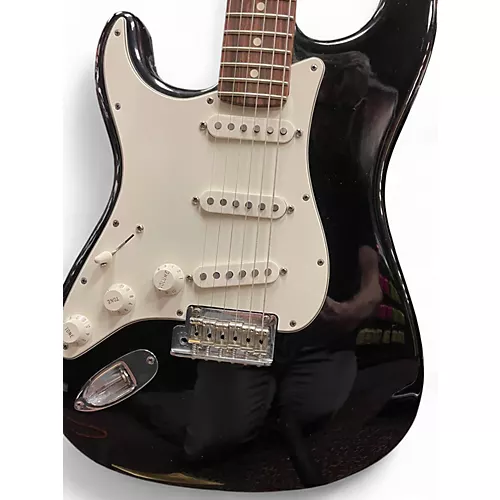 Used 2008 Fender American Standard Stratocaster Left Handed Black Electric Guitar Black