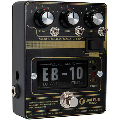 Walrus Audio EB-10 Preamp/EQ/Boost Effects Pedal Cream